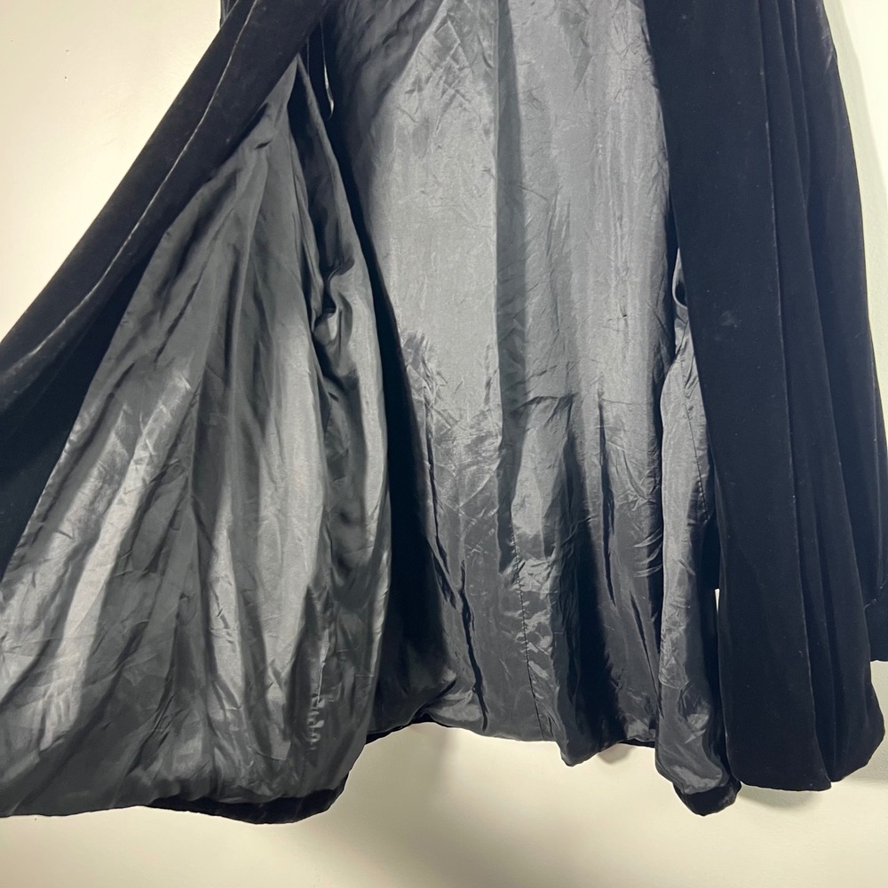 Laura Ashley Silk Blend Velvet Jacket Blazer Evening Coat Black L Viscose Silk - Picture 6 of 10